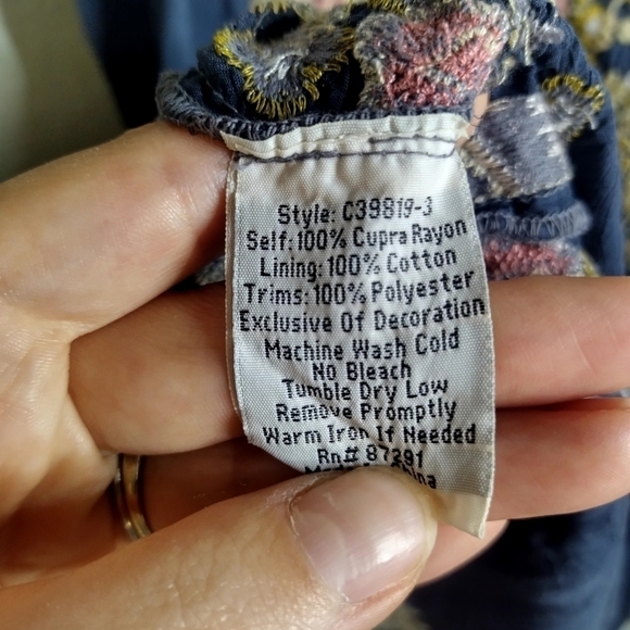 Johnny was embroidered boho sleeveless tank mini dress sz L - Picture 5 of 8